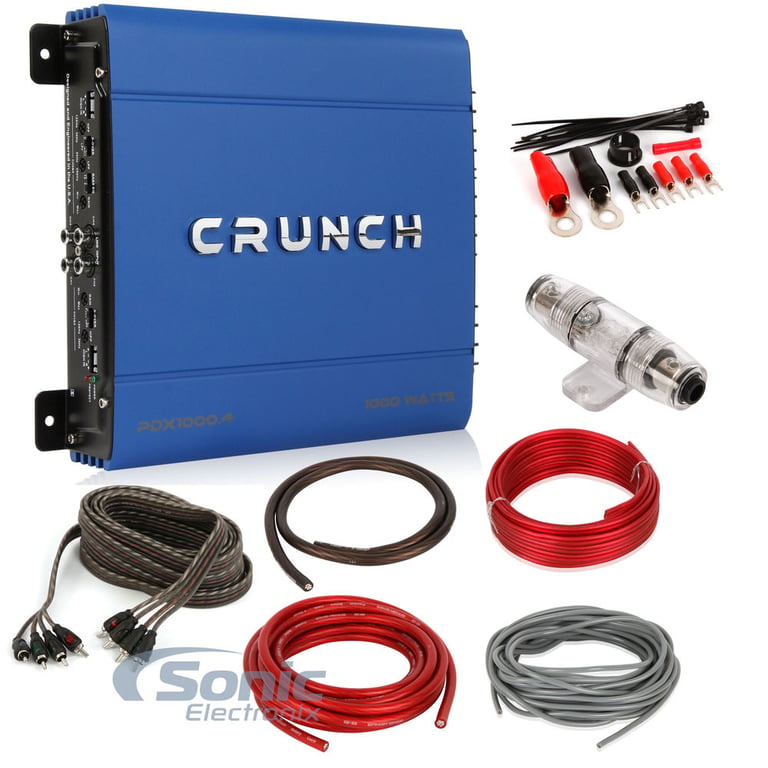 Crunch PDX-1000.4 + Complete 4 AWG Amp Kit Image 1