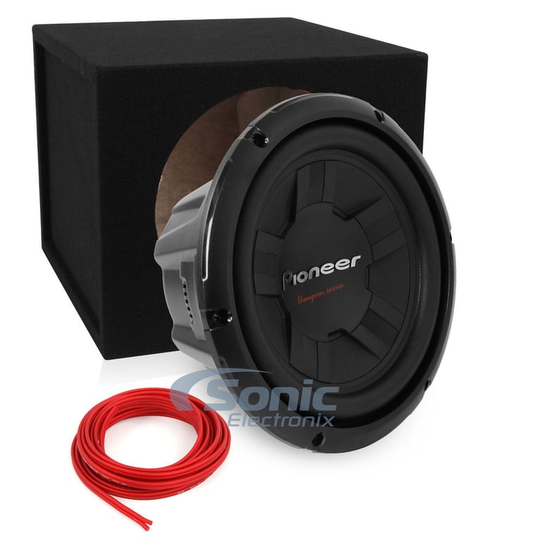 10" Pioneer TS-W261S4 Subwoofer + Sealed Box and Speaker Wire Image 1
