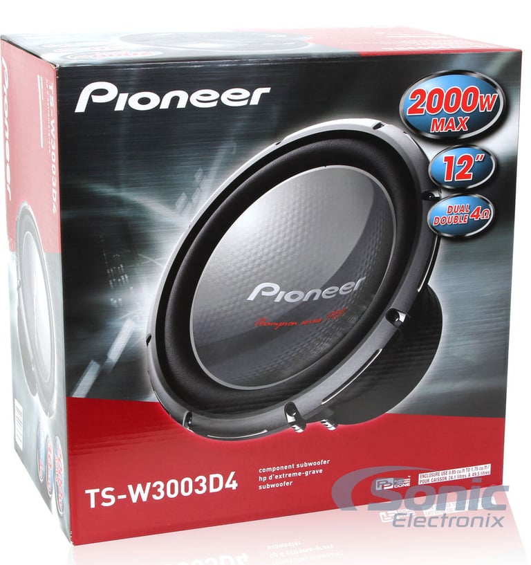 12" Pioneer TS-W3003D4 Subwoofer + Ported Enclosure and Speaker Wire Image 7