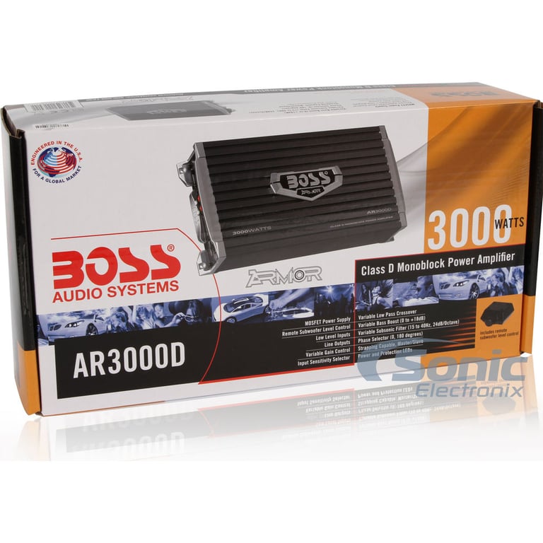 Boss AR3000D Amplifier + Complete 4 AWG Amp Kit Image 8