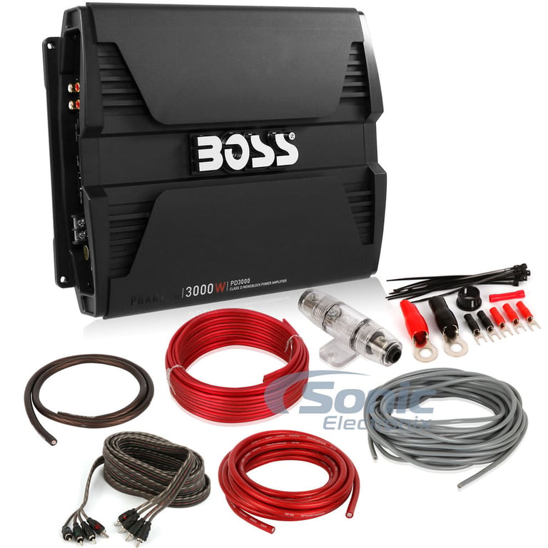 Boss PD3000 Amplifier + Free Complete 4 AWG Amp Kit Image 1