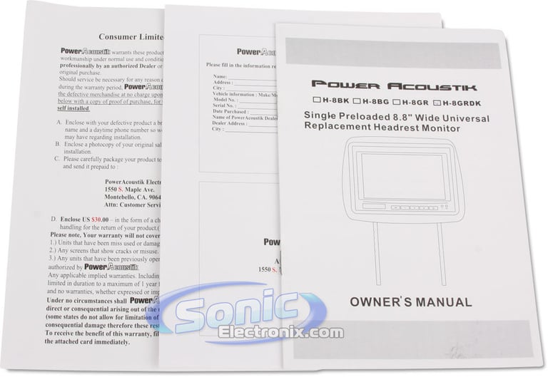 Power Acoustik H-8GRDK (Dark Gray) Image 8