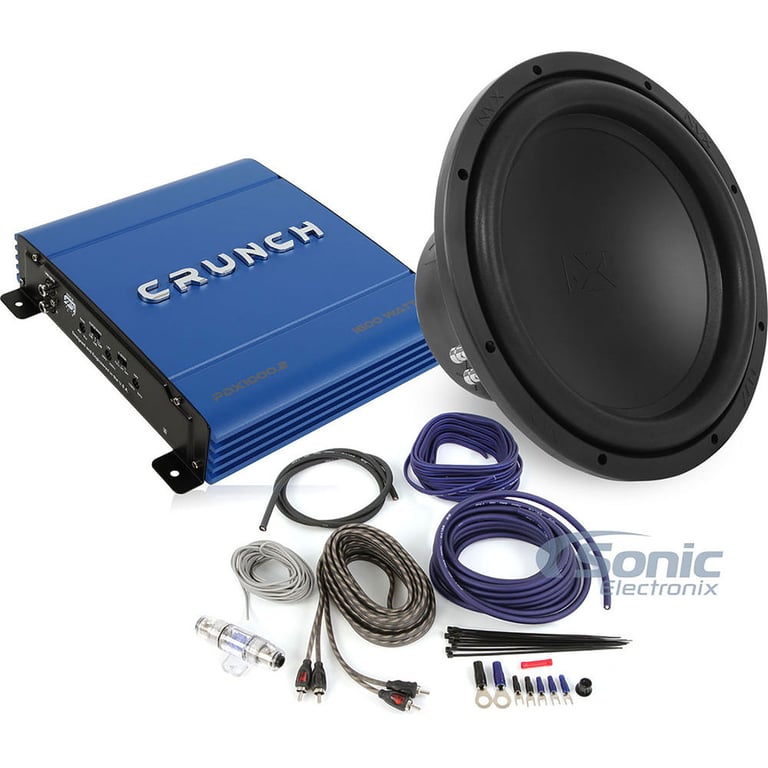 NVX 12" Subwoofer + Crunch Amplifier Bundle Image 1
