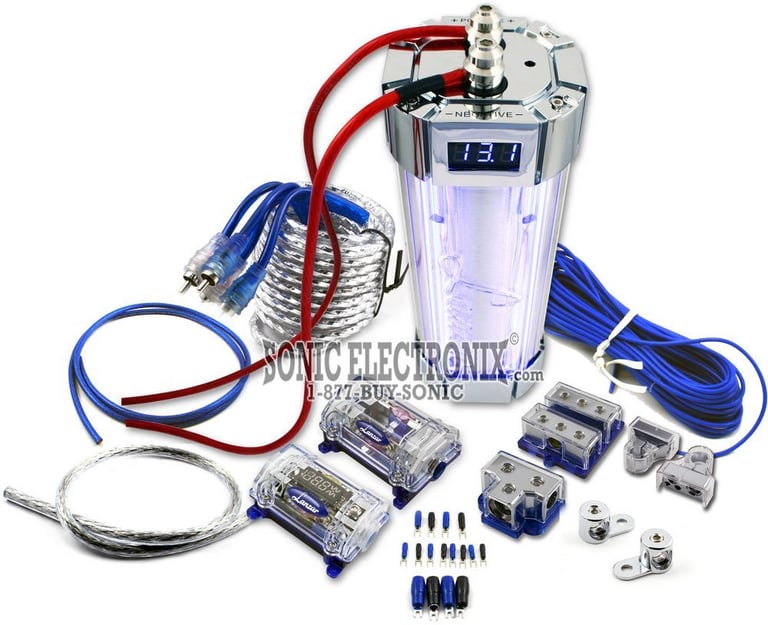 Lanzar OPTIKITCAP0 0 Gauge Dual Amp Kit + 2.4F Capacitor Image 1