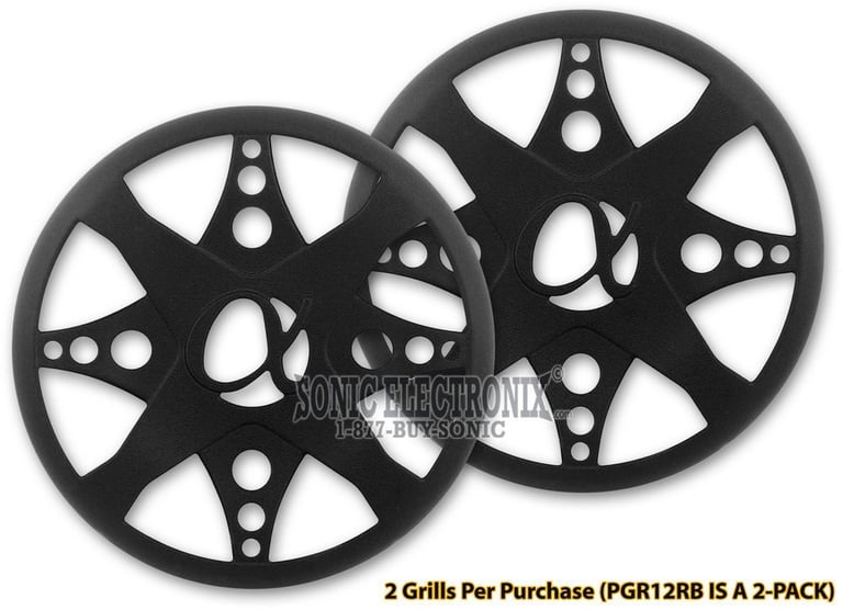 Alphasonik PGR12RB Black 12" Subwoofer Grills PAIR Image 1