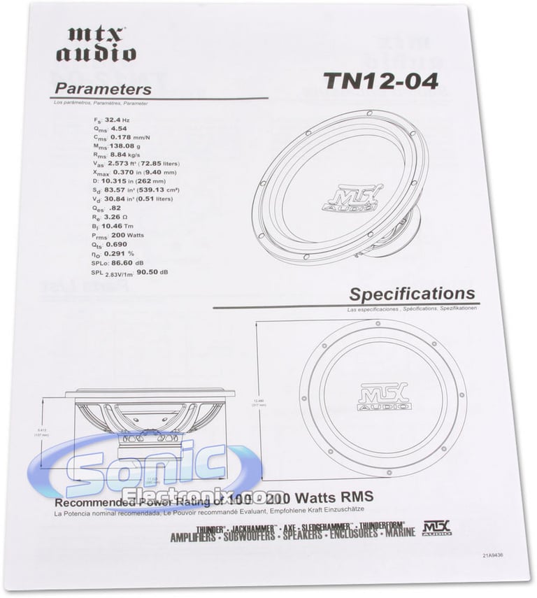 MTX TN12-04 Open Box Complete Image 4
