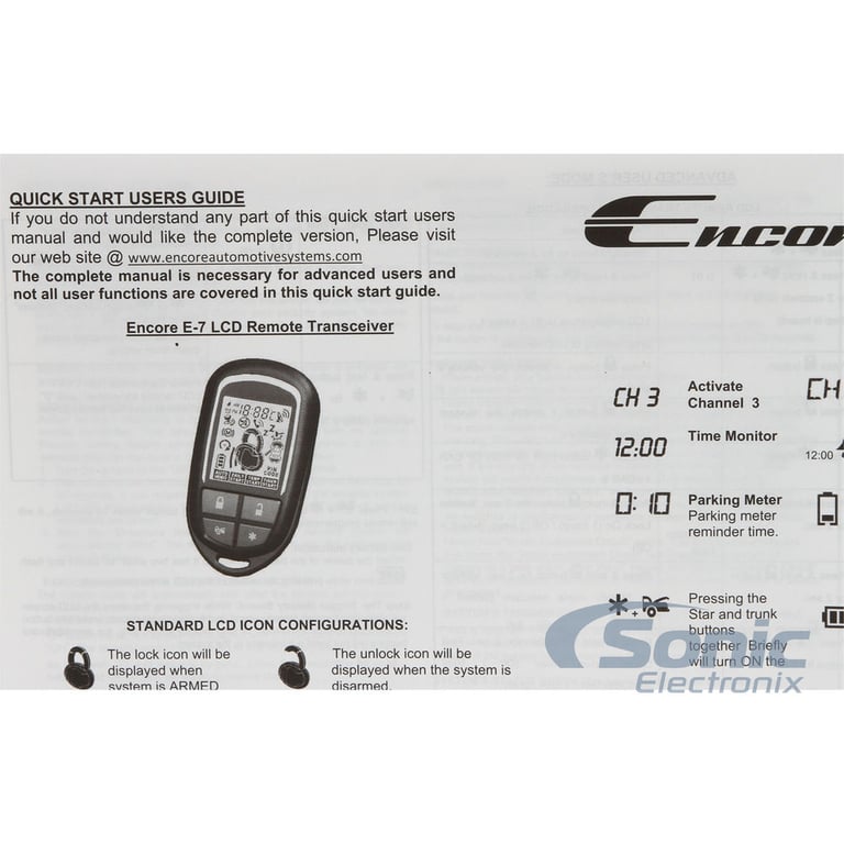 Encore E4 2-way Keyless Entry Car Alarm and 4-Door Power Lock Kit Image 19