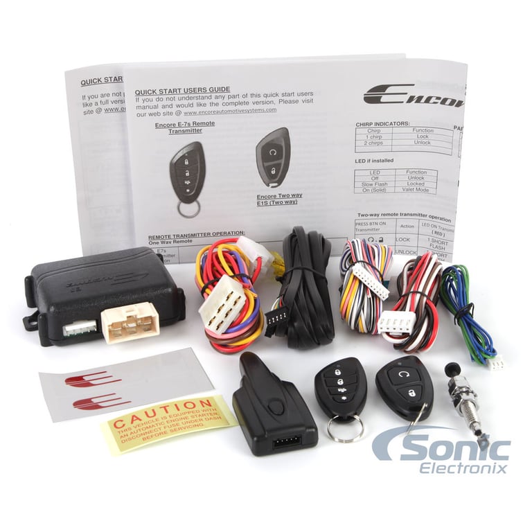 Encore E5 Keyless Entry Remote Car Starter with 2-way Beep Confirmation and 2-Door Power Lock Kit Image 11
