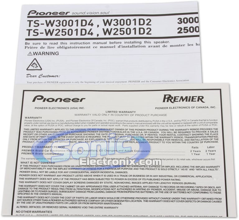 Pioneer Premier TS-W2501D2 Image 5