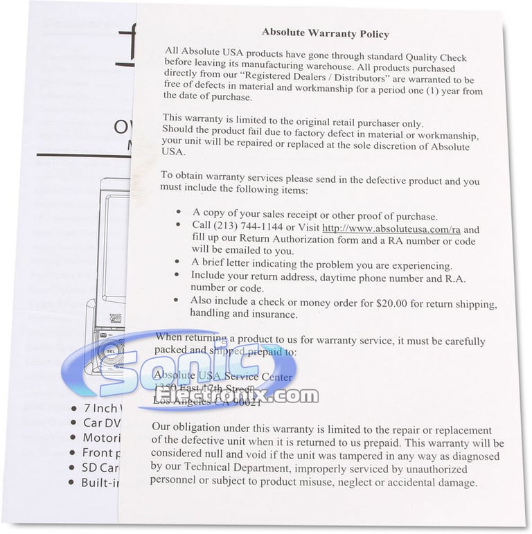 Absolute AVH6000 Image 12