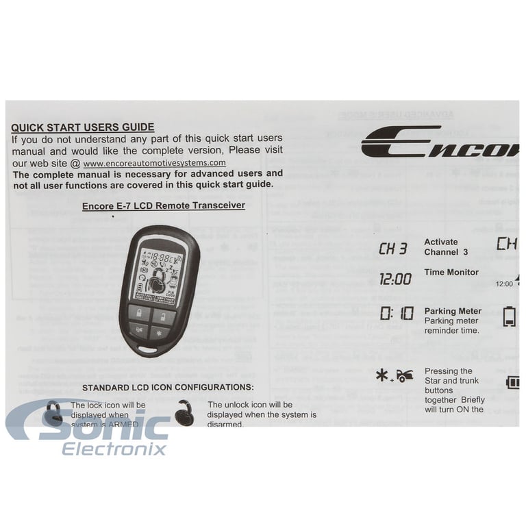 Encore E4 2-way Keyless Entry Car Alarm and 2-Door Power Lock Kit Image 10