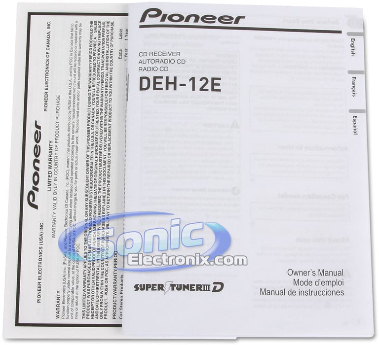 Pioneer DEH-12E Image 5
