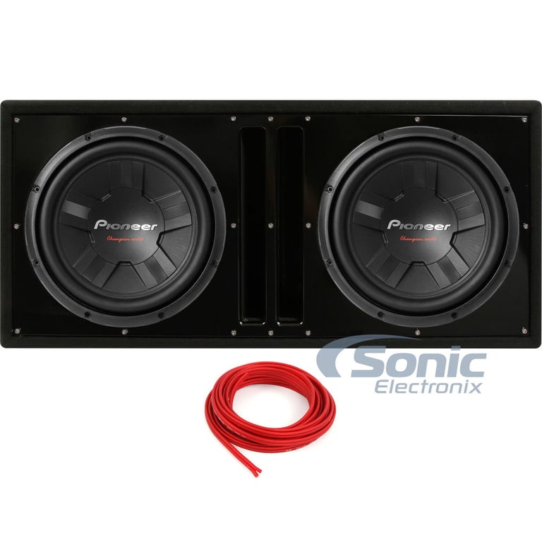 (2) Pioneer TS-W311D4 12" 400W RMS Subwoofers + Vented Enclosure + Speaker Wire Image 1