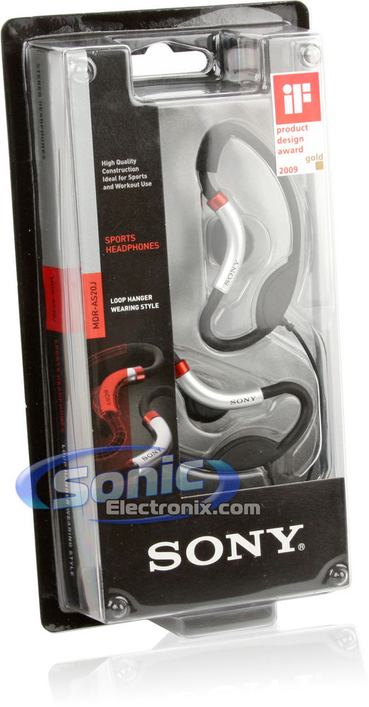 Sony MDRAS20J (MDR-AS20J) Active-Style Around Ear-Clip Sports Headphones - Black/Silver Image 6