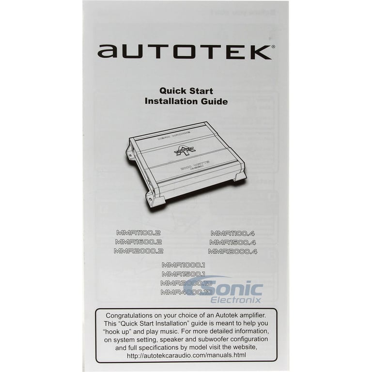 Autotek MMA2000.2 2 Channel Amplifier w/ Complete 4 AWG Amp Kit Image 5