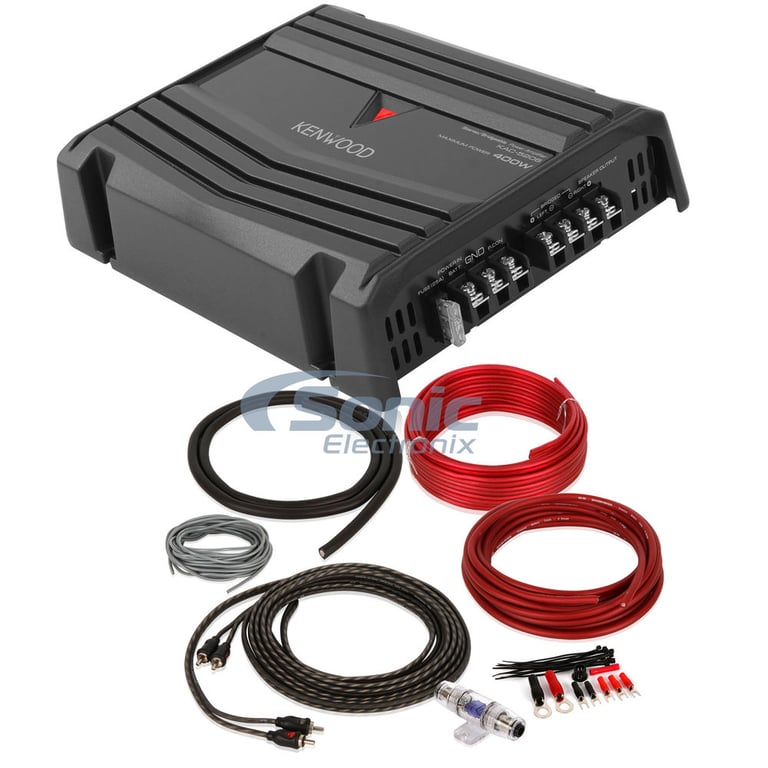 Kenwood KAC-5206 2 Channel Amplifier w/ Complete 8 AWG Amp Kit Image 1