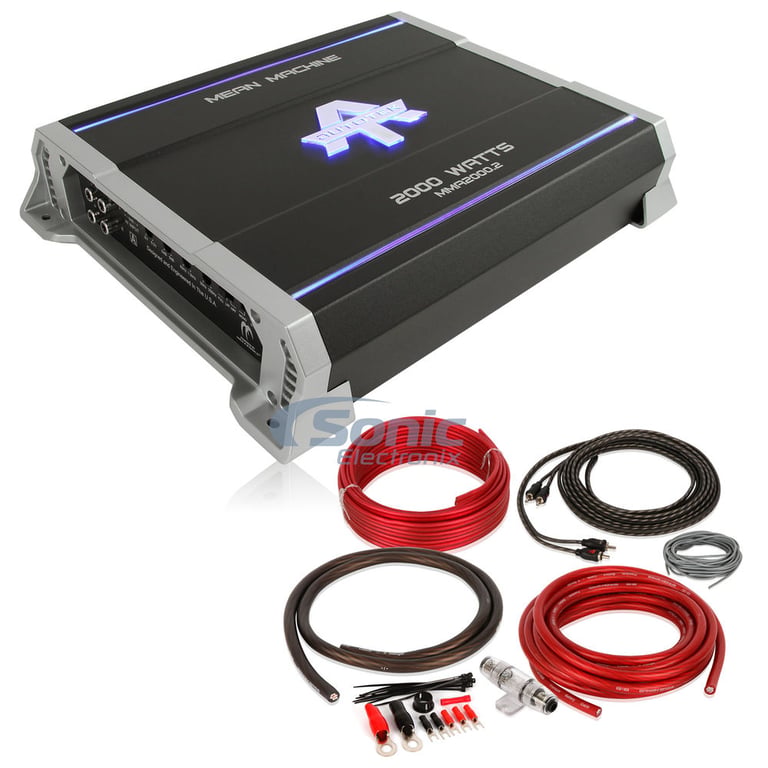 Autotek MMA2000.2 2 Channel Amplifier w/ Complete 4 AWG Amp Kit Image 1