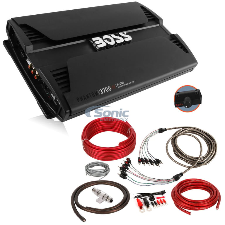 Boss PV3700 5 Channel Amplifier w/ Complete 4 AWG Amp Kit Image 1