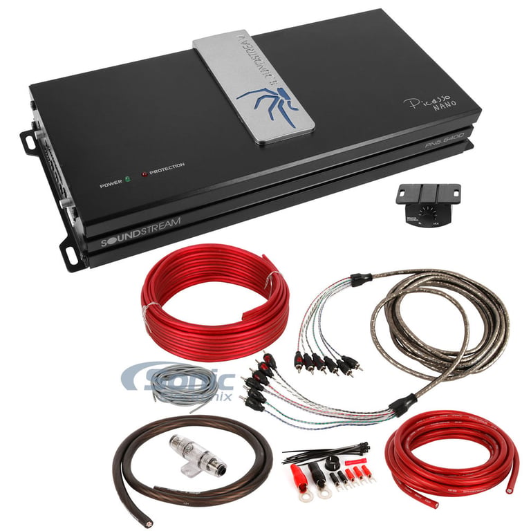 Soundstream PN5.640D 5 Channel Amplifier w/ Complete 4 AWG Amp Kit Image 1