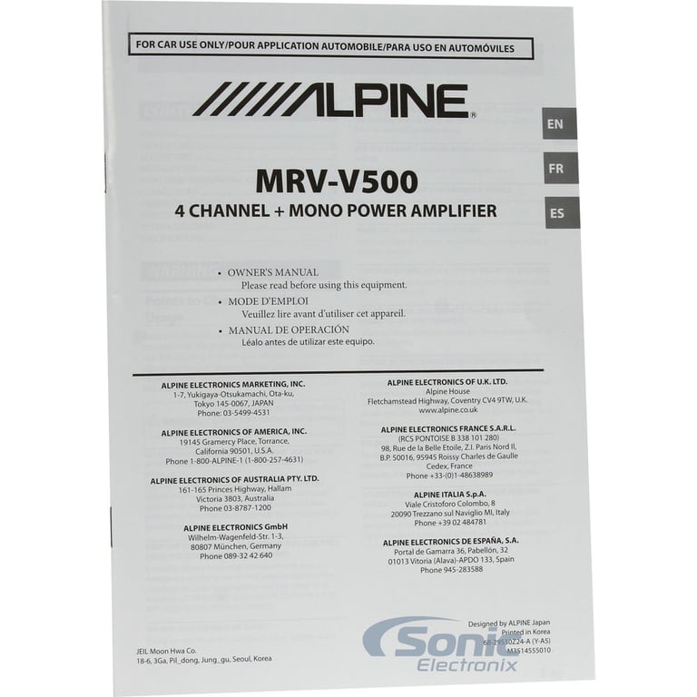 Alpine MRV-V500 5 Channel Amplifier + Complete 4 AWG OFC Amp Kit Image 8