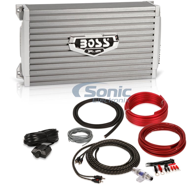 Boss AR1600.4 4 Channel Amplifier w/ Complete 4 AWG Amp Kit Image 1