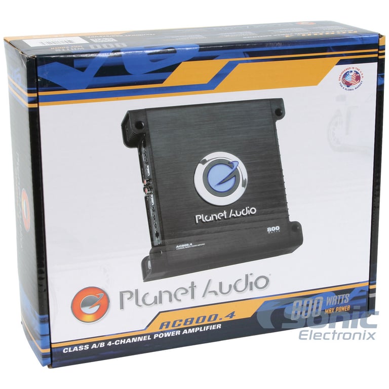 Planet Audio AC800.4 4 Channel Amplifier w/ Complete 4 AWG Amp Kit Image 9