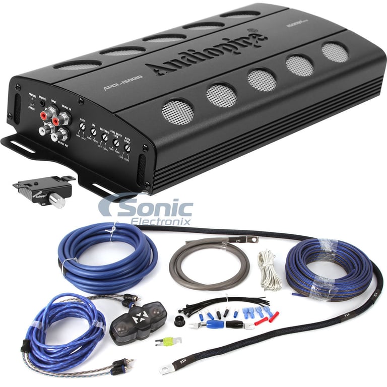 Audiopipe APCL-15001D Monoblock Amplifier w/ Complete 4 AWG OFC Amp Kit Image 1