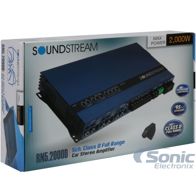 Soundstream RN5.2000D 5-Channel Amplifier w/ Complete 4 AWG Amp Kit Image 7