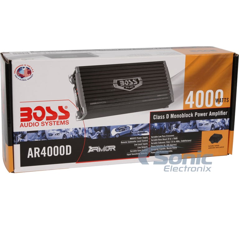 Boss AR4000D Monoblock Amplifier w/ Complete 4 AWG Amp Kit Image 8