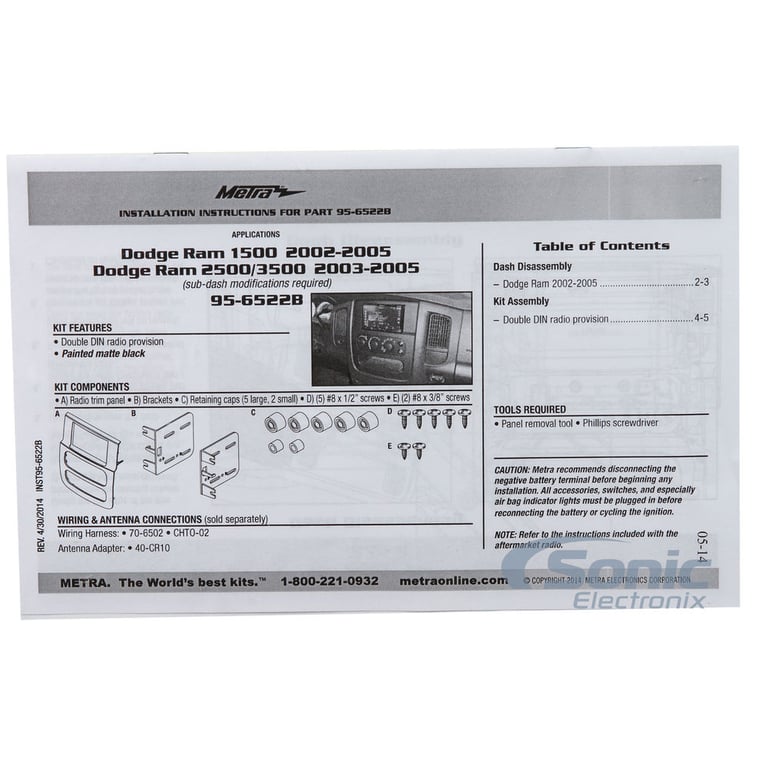 Sony Radio Upgrade for Select 2002-2005 Dodge Ram Pickups Image 11