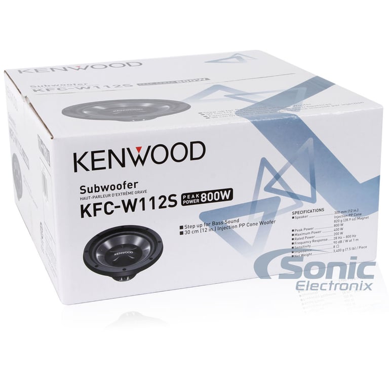 (2) 12&rdquo; KFC-W112S 400W Subwoofers + 1100W Amplifier R1100M + Box and Amp Kit Image 7
