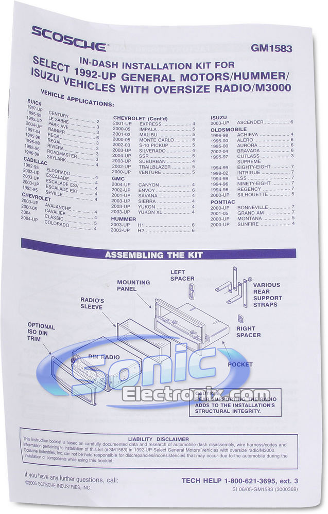 Scosche GM1583B Dash Kit Image 2