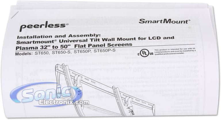 Peerless ST650P Universal Wall Mount (PEEST650P) Image 9