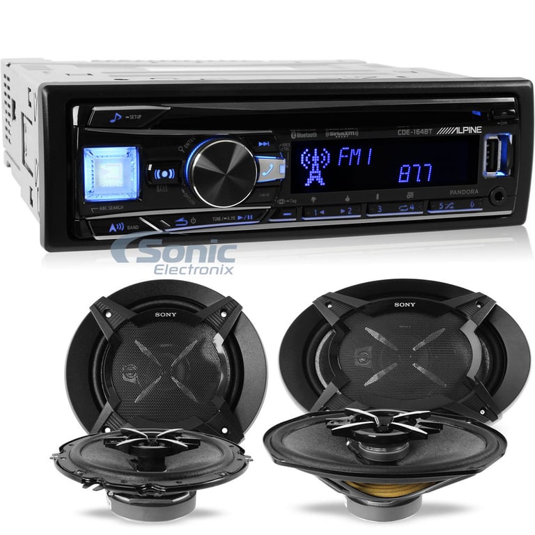 Alpine + Sony Car Audio Upgrade Package (CDE-164BT XS-FB1630) Image 1