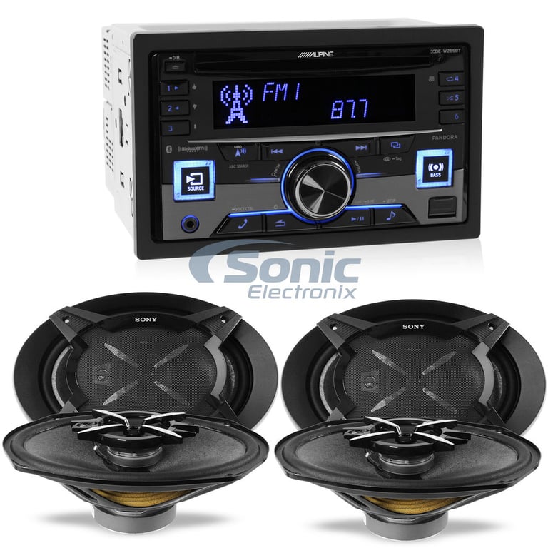 Alpine + Sony Car Audio Upgrade Package (CDE-W265BT XS-FB6930) Image 1