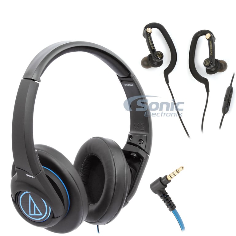 Audio Technica Headphone Bundle (ATH-AX5iSBK ATH-CKP200iSBK) Image 1