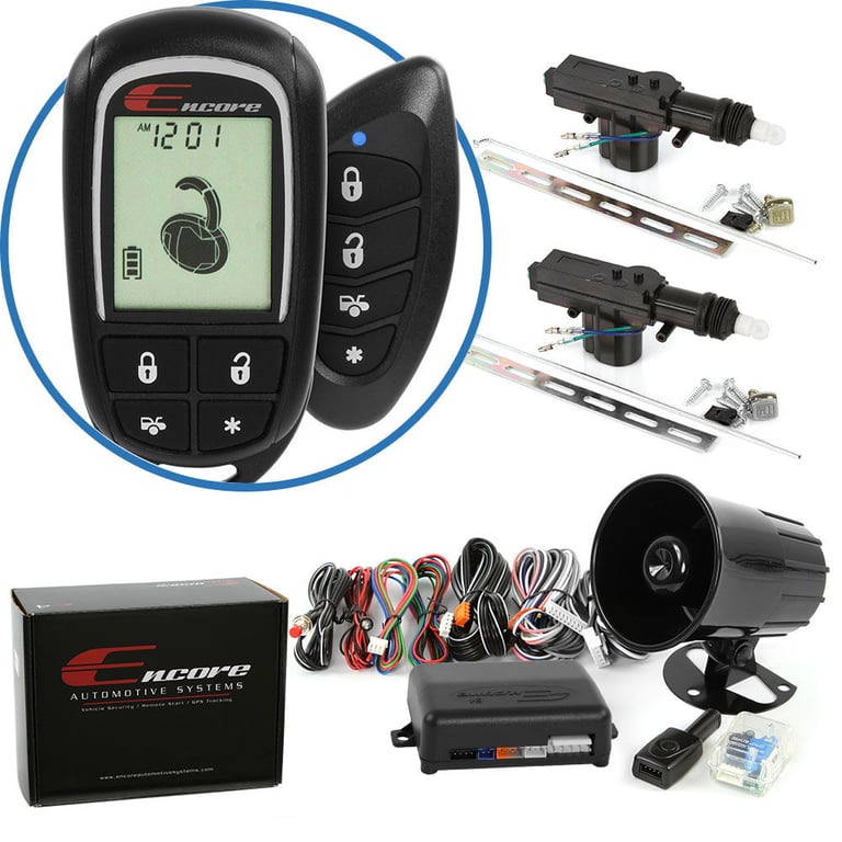 Encore E4 2-way Keyless Entry Car Alarm and 2-Door Power Lock Kit Image 1