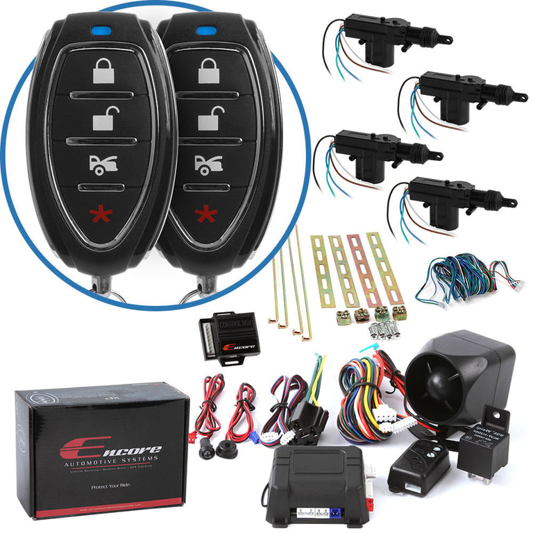 Encore XP 1-Way Keyless Entry Car Alarm and 4-Door Power Lock Kit (FREE Upgrade to Encore E3) Image 1