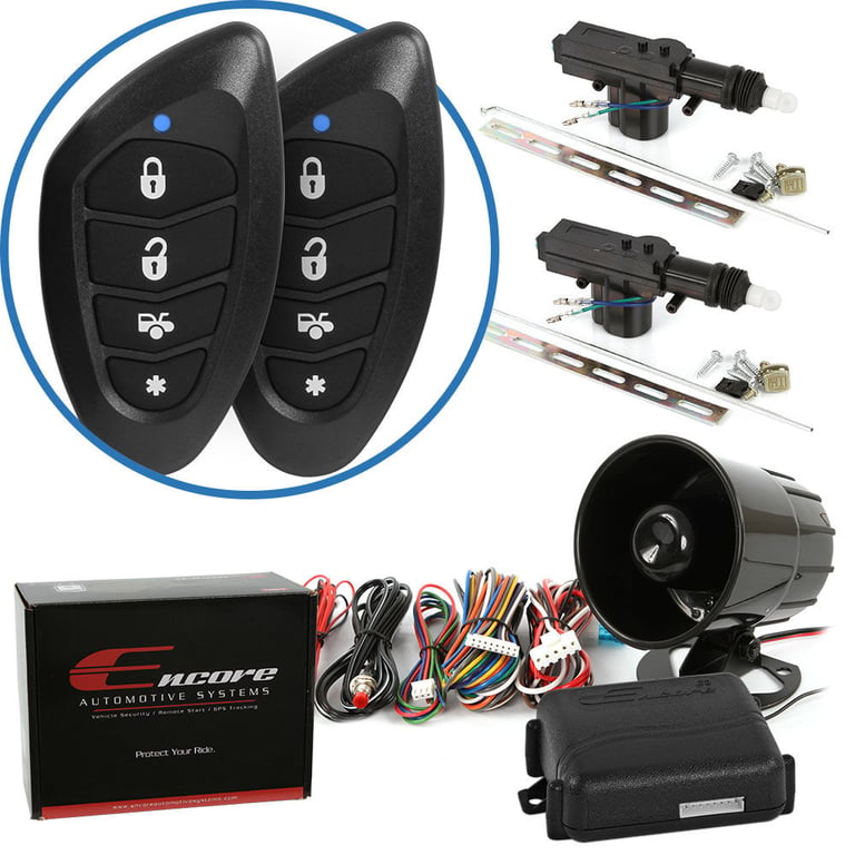 Encore E3 1-way Car Alarm and 2-Door Power Lock Kit Image 1