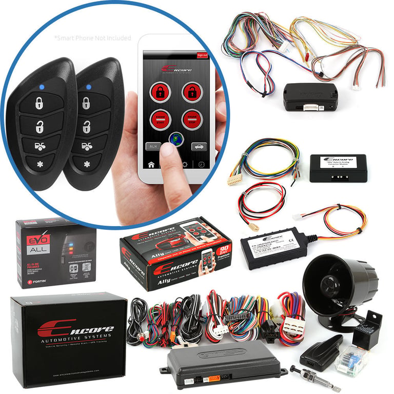 Encore E6 Vehicle Specific Remote Start Security System with Smartphone Integration and Bypass Module for Most Vehicles Image 1