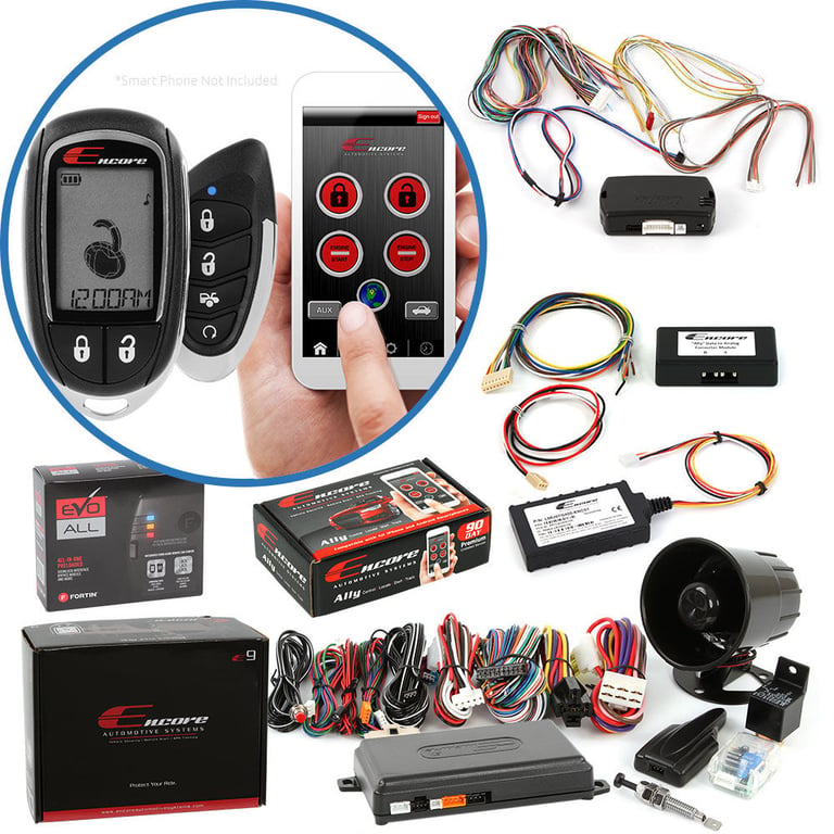 Encore E9 Vehicle Specific 2-Way 6-Channel Remote Start Security System with Smartphone Integration and Bypass Module for Most Vehicles Image 1