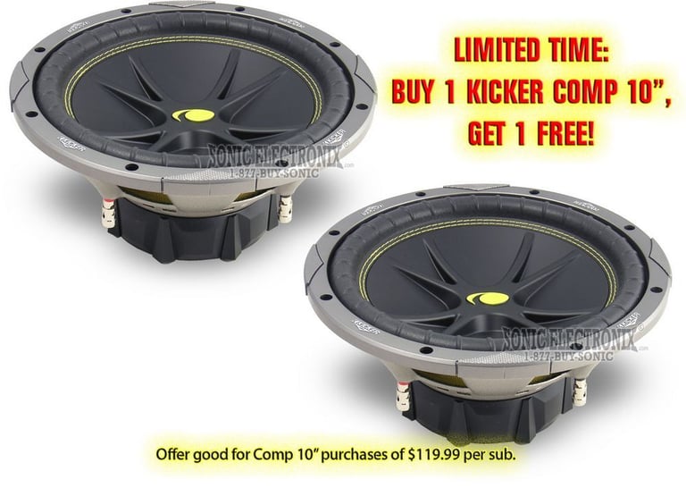 2-PACK --> Kicker 05C108 10" Comp Series C108 (8 ohms) Image 1
