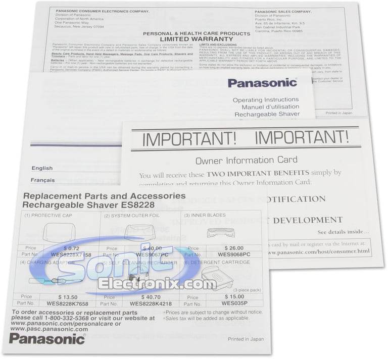 Panasonic ES8228S (ES8228-S, ES-8228-S) Image 13