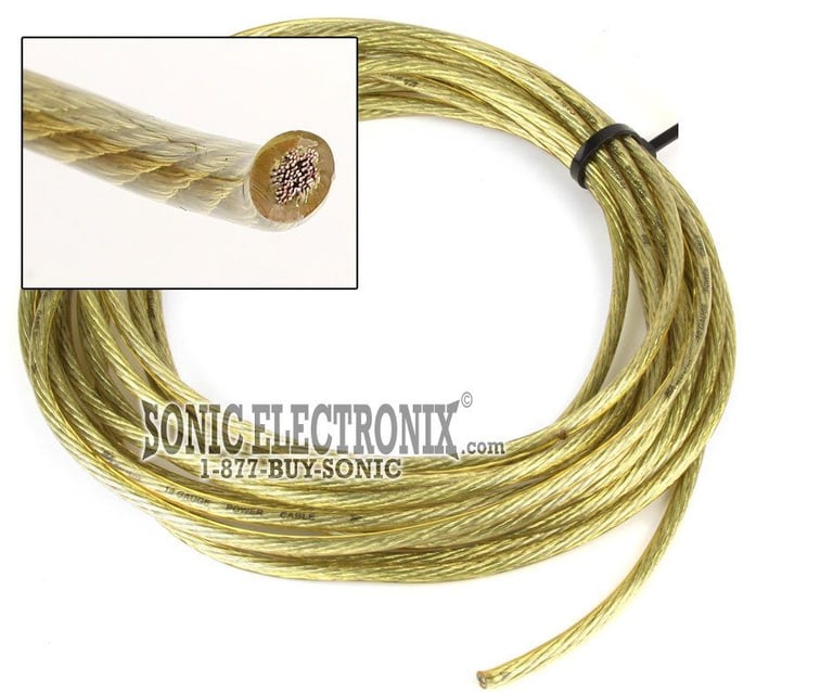 20 ft. 10 Gauge Power / Ground Wire -- YELLOW COLOR Image 1
