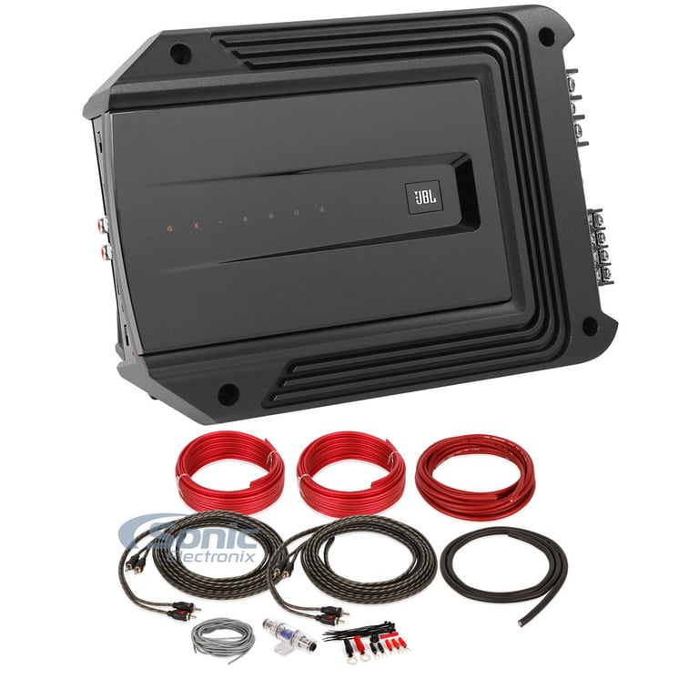 JBL GX-A604 435W 4-Channel Car Audio Amplifier +  8 Gauge Amp Installation Kit Image 1