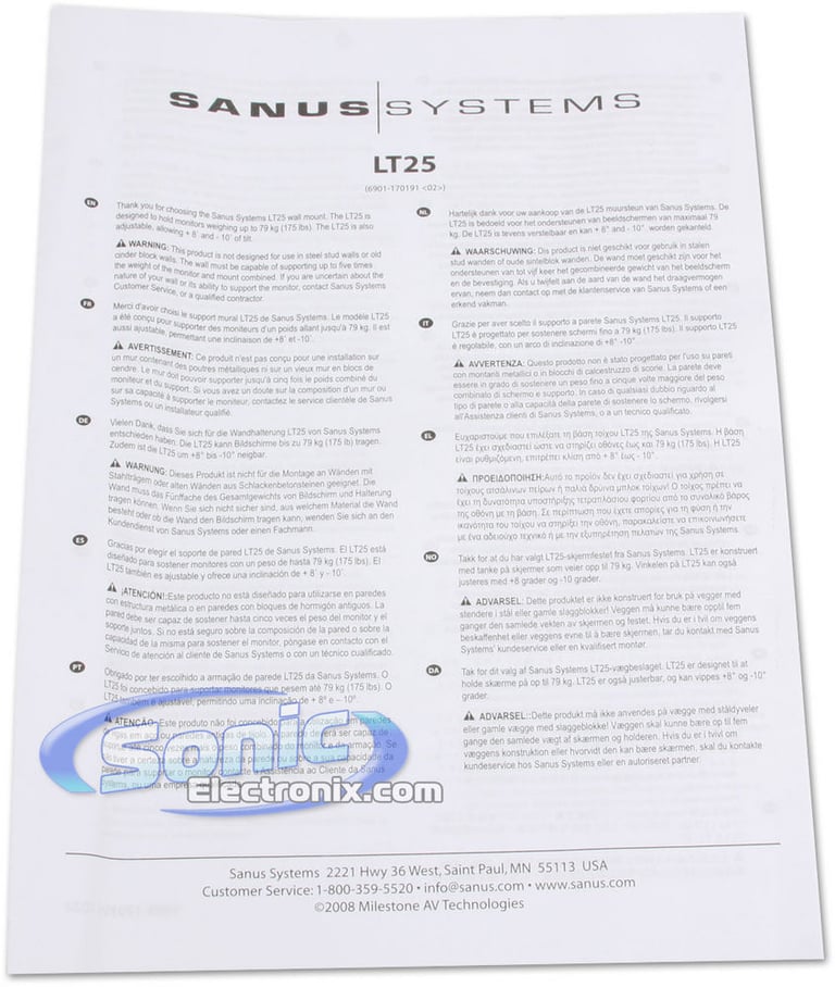 Sanus Systems LT25-B1 Image 7