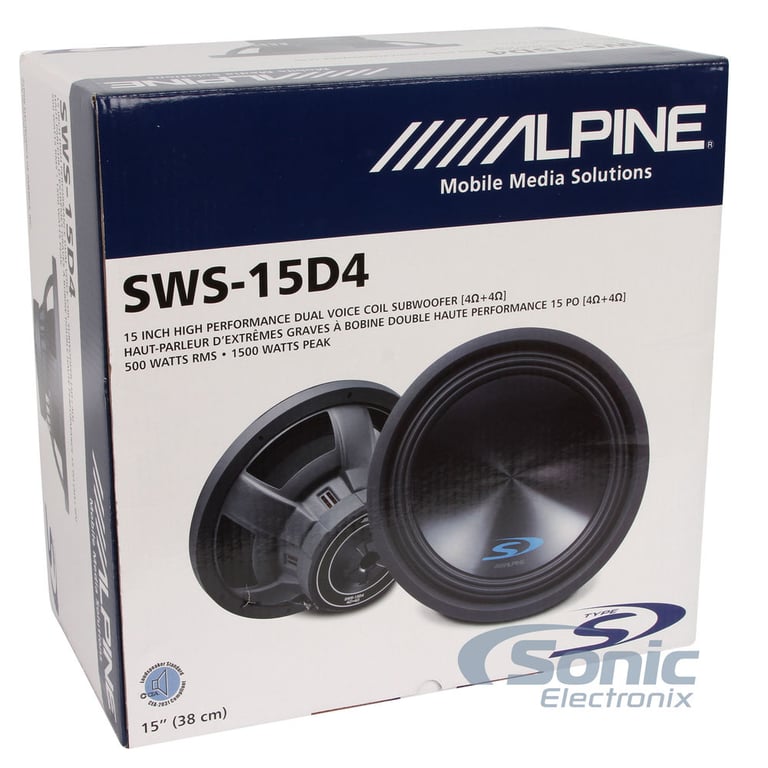 Alpine Type-S SWS-15D4 + Sealed Enclosure & Speaker Wire Image 5