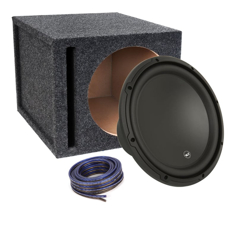 JL Audio 12" W3v3 Series Subwoofer + FREE Ported Enclosure + Wire (12W3v3-4) Image 1