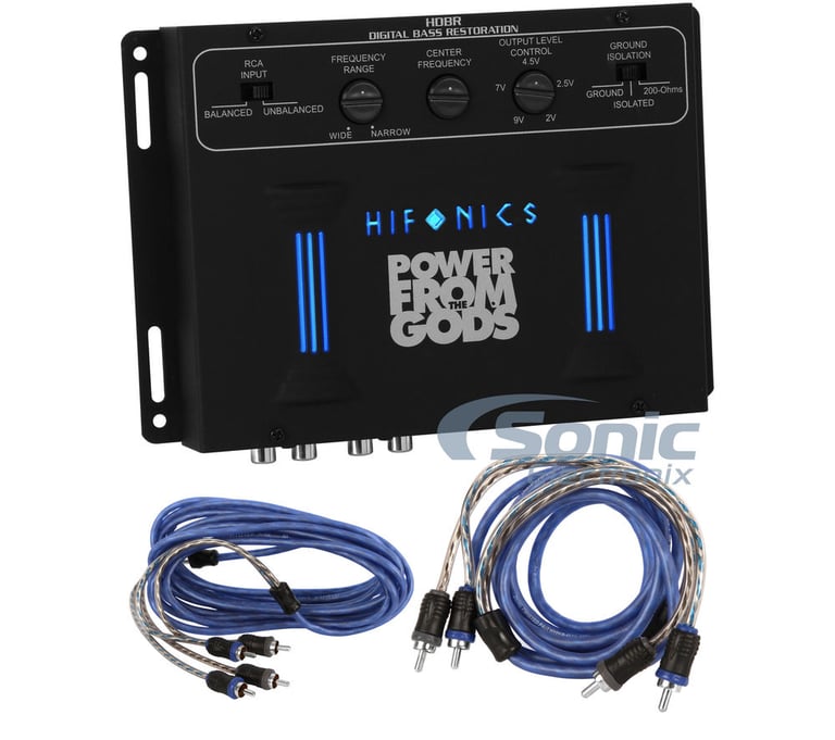 Hifonics HDBR Bass Reconstruction Processor + Bass Remote + RCA Cables Image 1