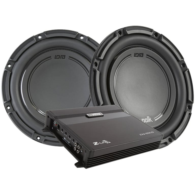 (2) Polk Audio DB DB 1042 DVC 10" Subwoofers + ZA2-1000.1D 1000W RMS Amplifier Image 1
